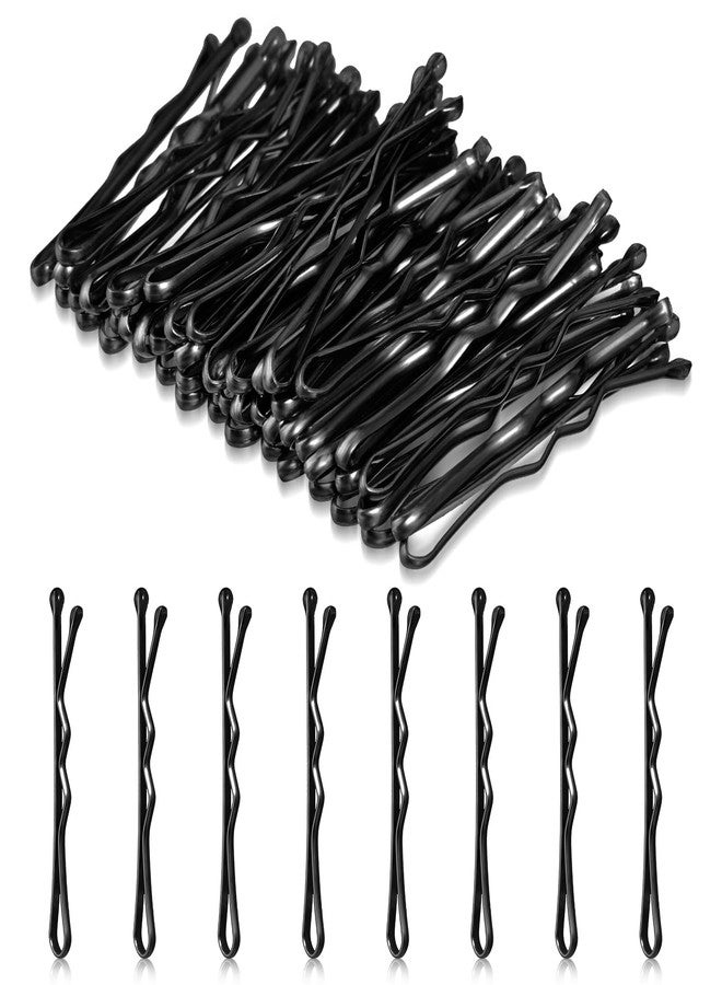 AOZUO Mini Bobby Pins, 50PCS 1.37 Inch Small Curved Hair Pins Metal Wavy Hairpins Hair Accessories for Women Gilr Kids Wedding Hairstyles Buns Long Straight Curly Hair All Hair Types(Black) - Image 1